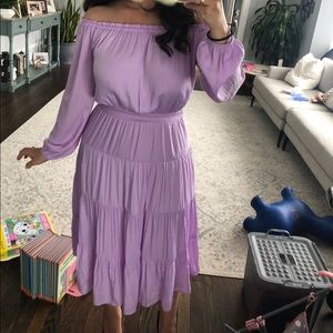 Lilly Pulitzer lavender off the shoulder dress